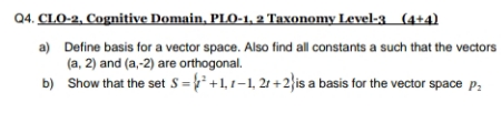 need feedback Q4. CLO-2, Cognitive Domain, PLO-1,