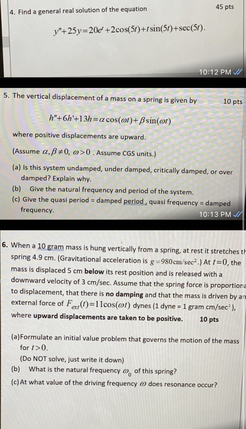 I just need help with numbers 5 through 6, I will