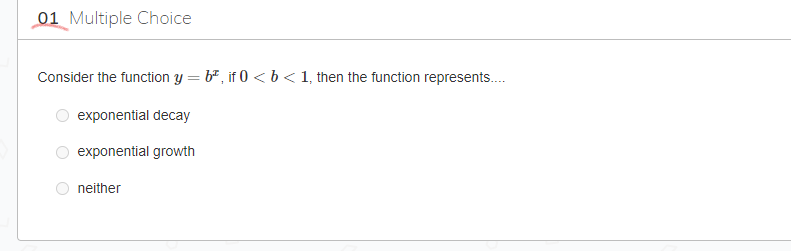 01 Multiple Choice Consider the function y = b",