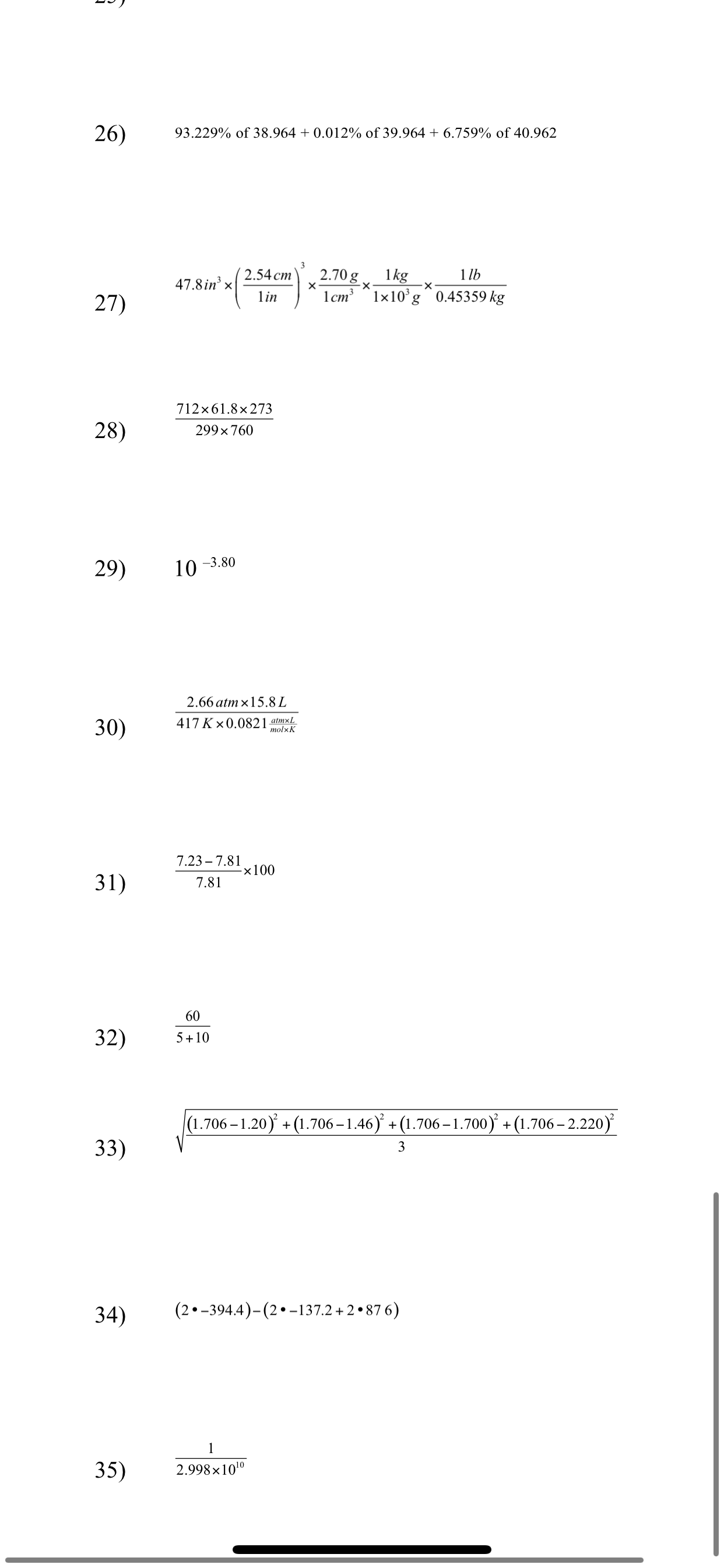 11.16 11) 16.11 x100 = P (solve for p) 25.0 -x100