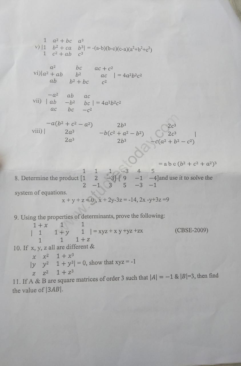 1 a2 + be a3 v) |1 b2 + ca b31 =