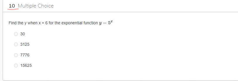 01 Multiple Choice Consider the function y = b",