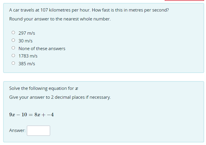 A car travels at 10? kilometres per hour. How