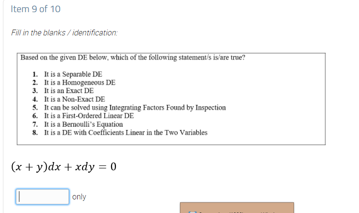 Input the number/s of your choices. Order doesn't