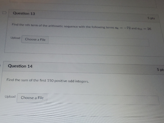please help D Question 13 5 pts Find the nith