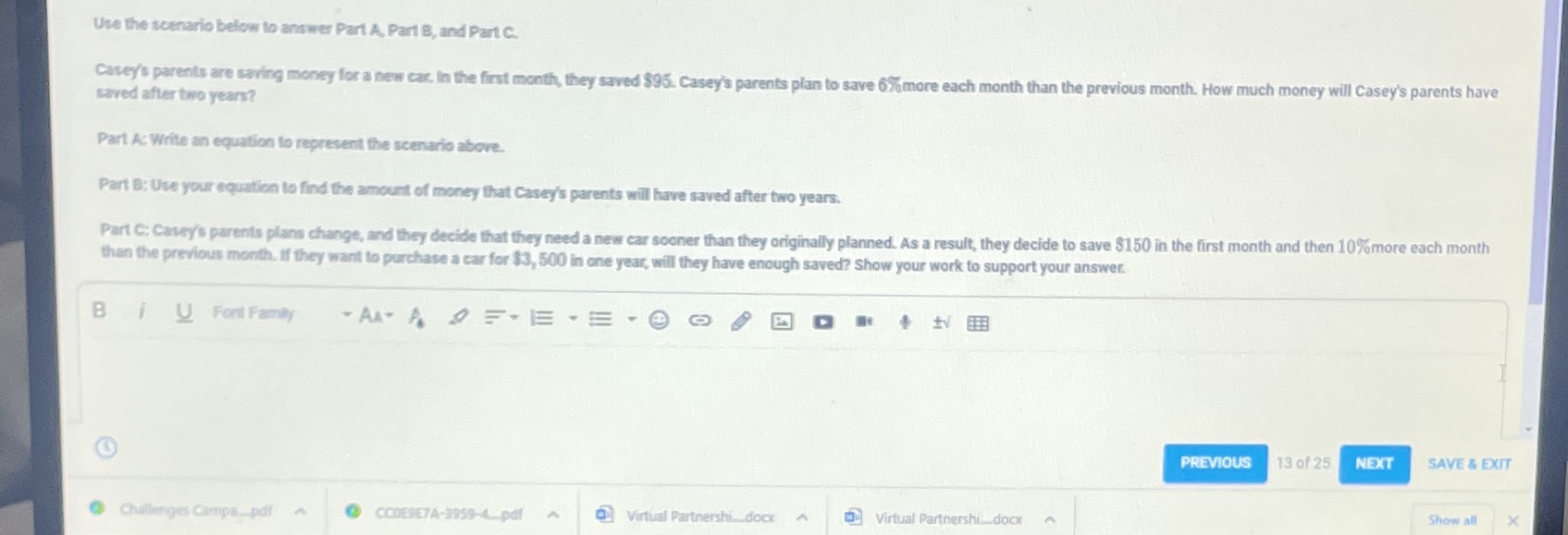 Use the scenario below to answer Part A, Part B,