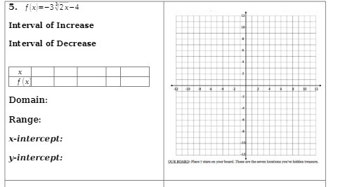 5. f(x)=-342x-4 Interval of Increase Interval of