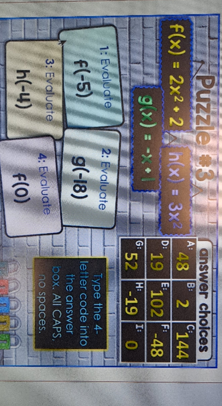 I dont understand how to do it Puzzle *3 answer