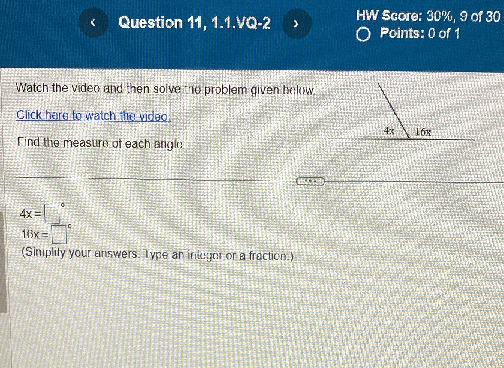 < Question 11, 1.1.VQ-2 HW Score: 30%, 9 of 30 O