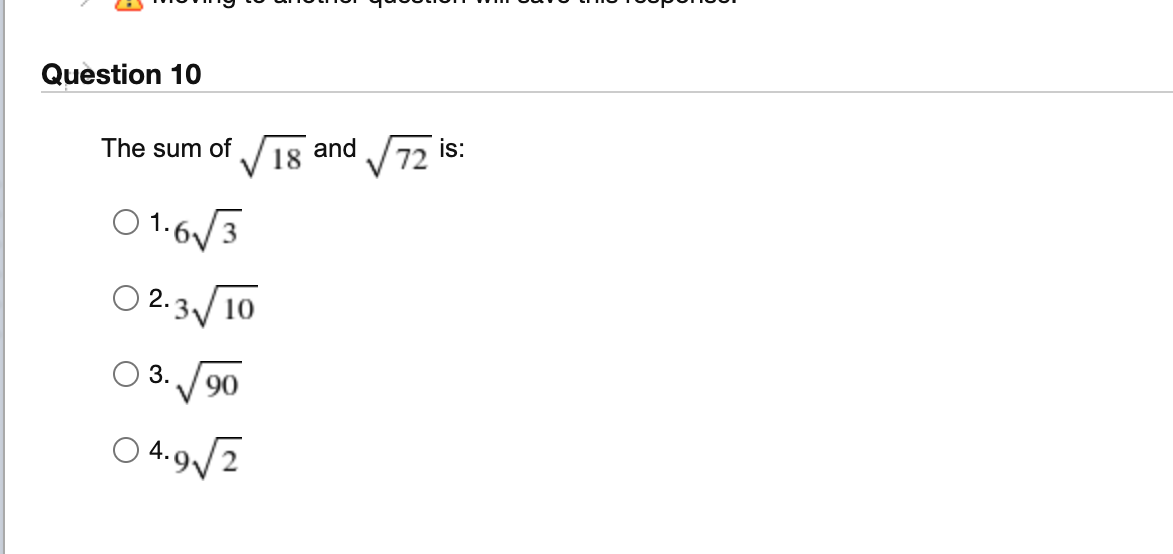 \fQuestion 11 Evaluate the radical expression if