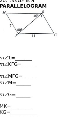 MAGT IS d PARALLELOGRAM M K 409 7 809 F 11 G mz1