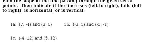 Find the slope of the life passing through the