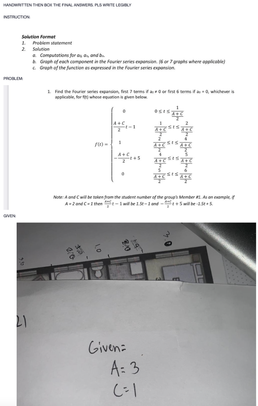 HANDWRITTEN THEN BOX THE FINAL ANSWERS. PLS WRITE