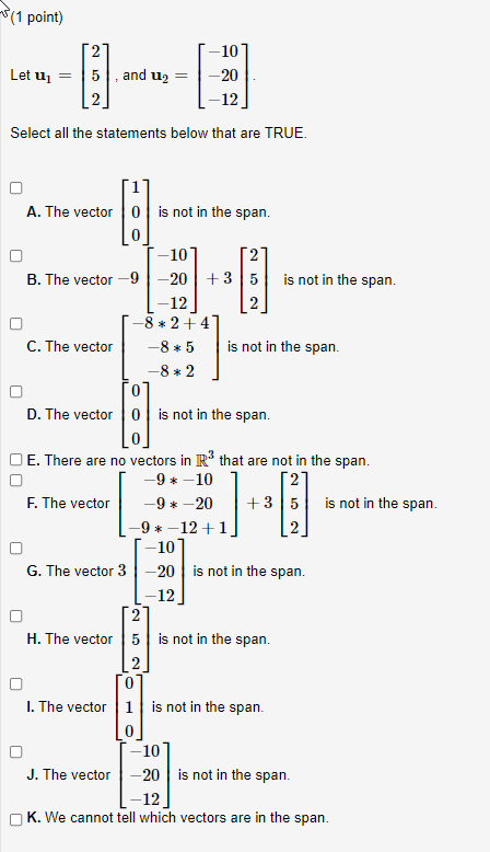 EH point} 2 1 Let u] = 5 . and 112 = 2(] 2 12