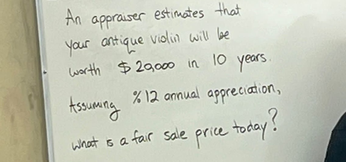 An appraiser estimates that your antique violin