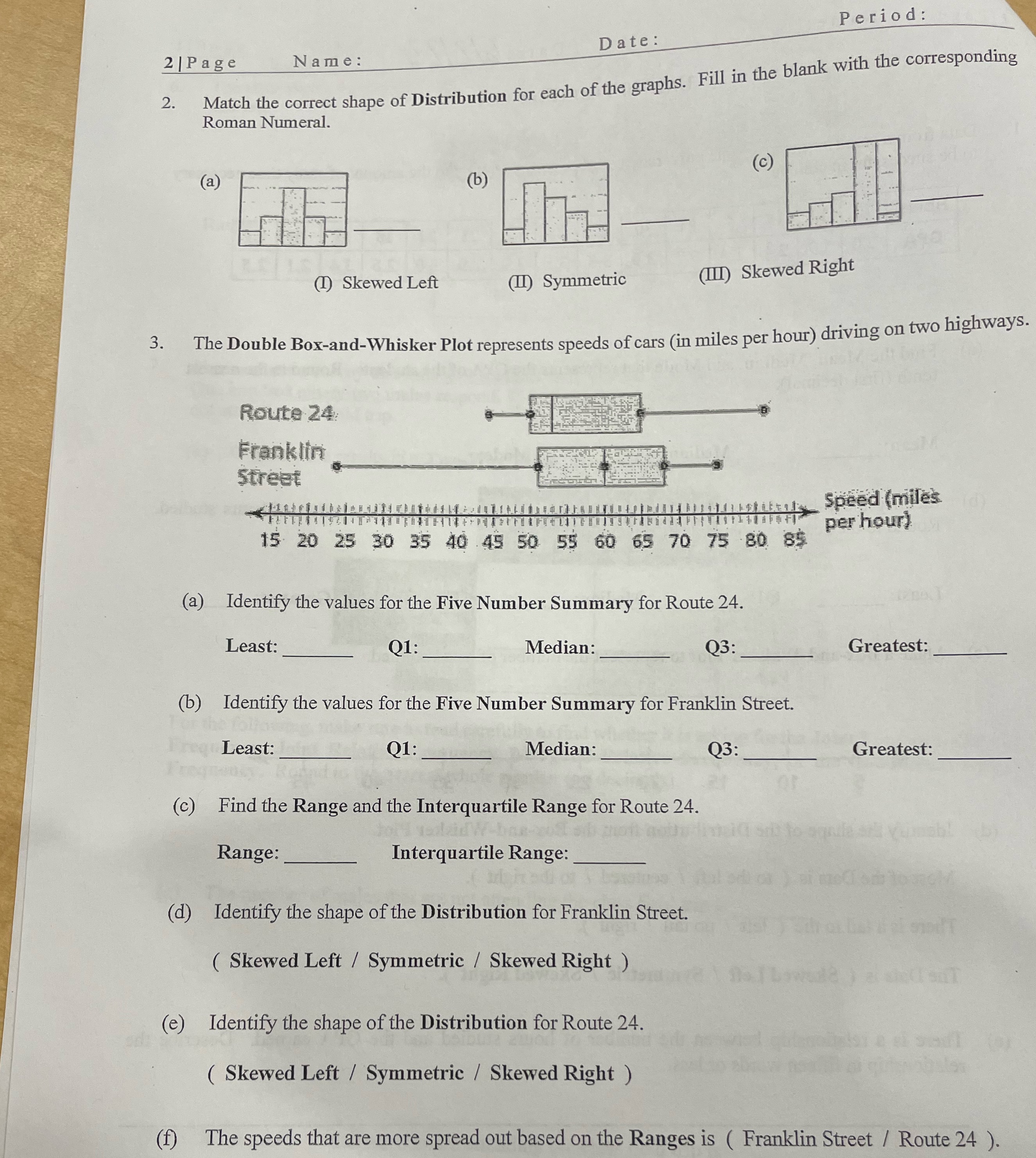 Show work please Period: Date : 2 | Page Name :