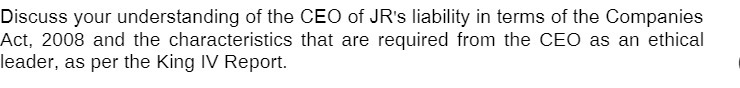 Discuss your understanding of the CEO of