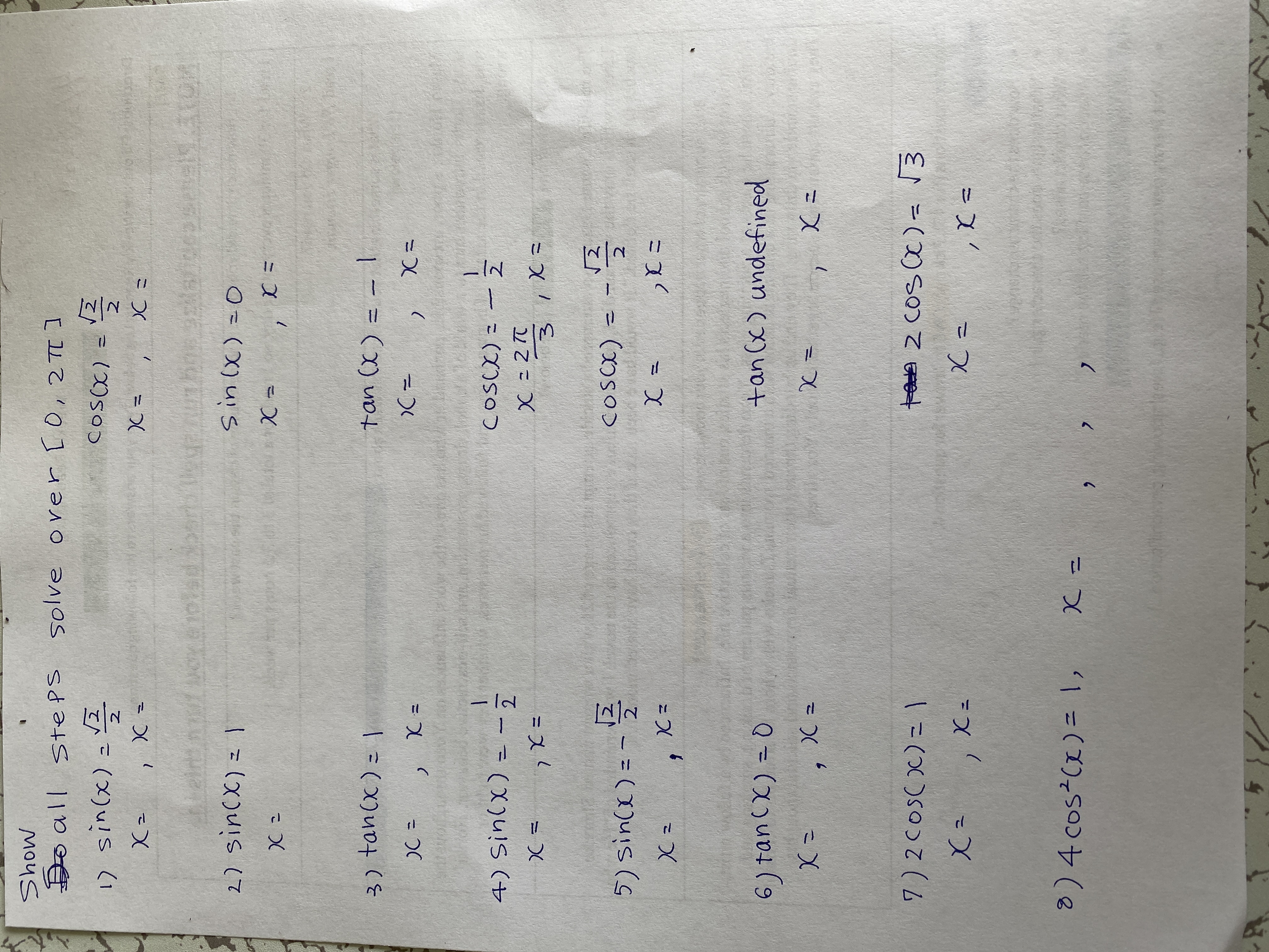 Show Do all steps solve over [0, 2 7 1) sin ( x )