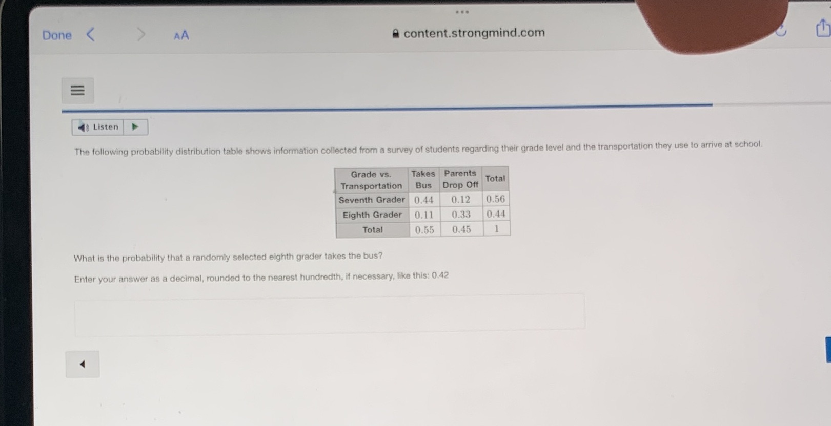 Done < AA A content.strongmind.com Listen The