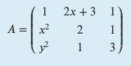 \fSi la matriz 2x +3 1 A = x 2 2 3 es