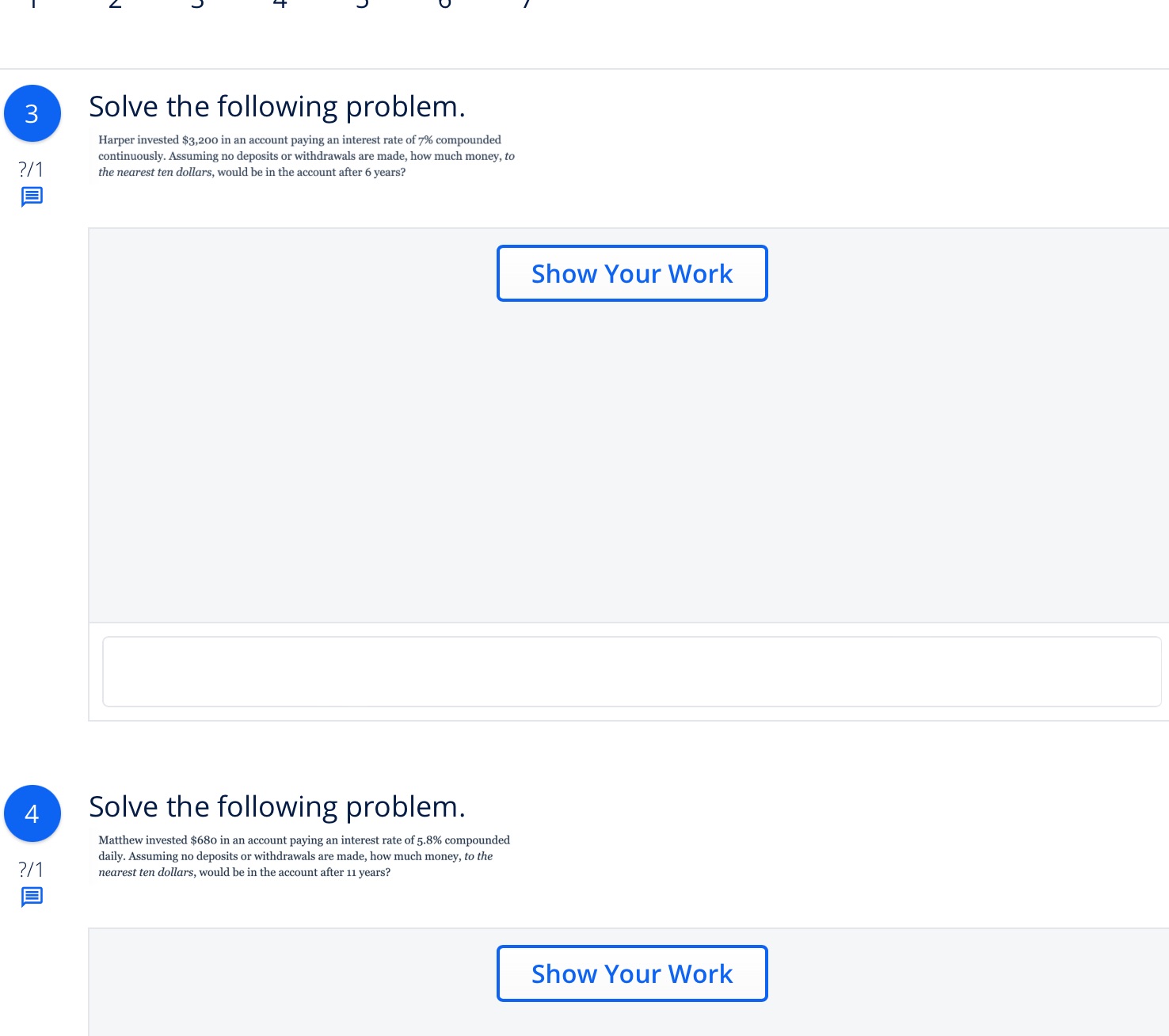 3 and 4 show all work 3 Solve the following