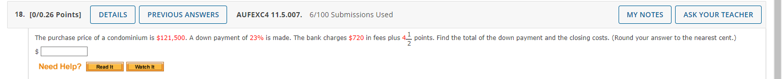 10. [0/0.26 Points] DETAILS PREVIOUS ANSWERS