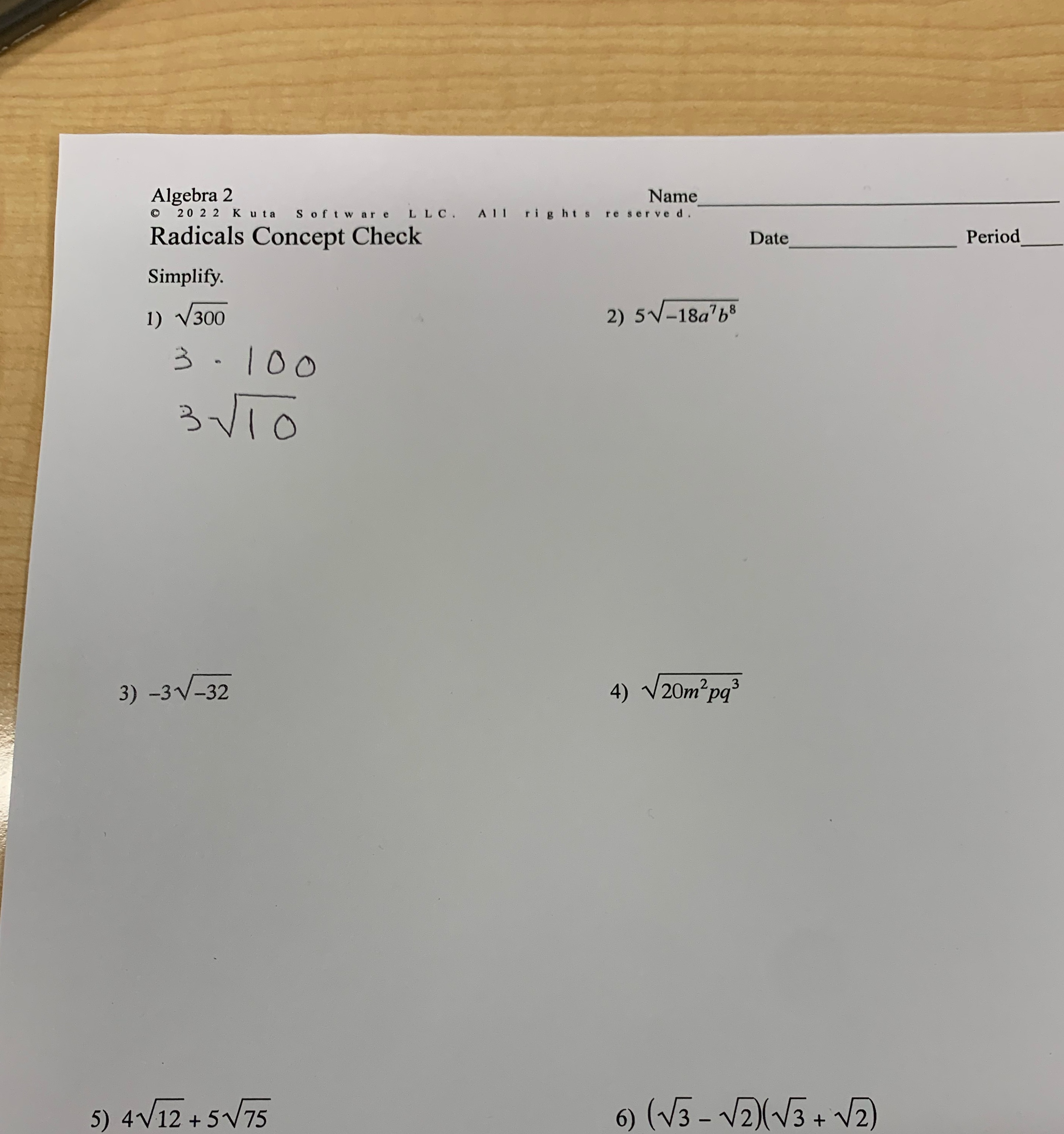 Do it on paper take your time please