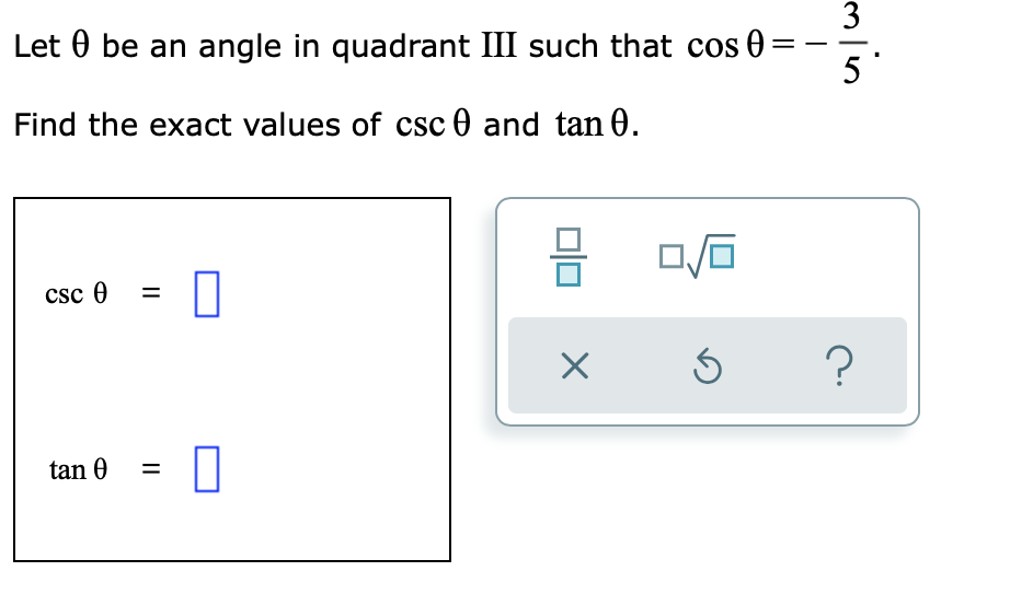 3 Let 6 be an angle in quadrant 1]] such that