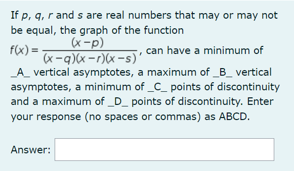 If p, q, r and s are real numbers that may or may