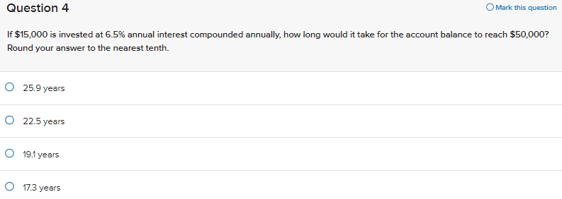 Question 3 O Mark this question An initial