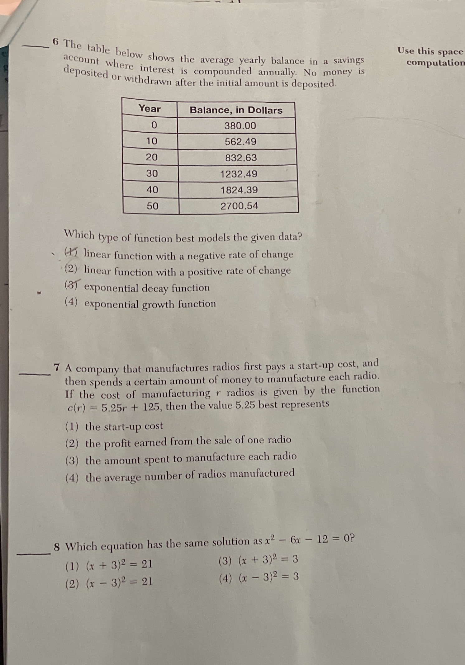 can you help me with these 6 The table below