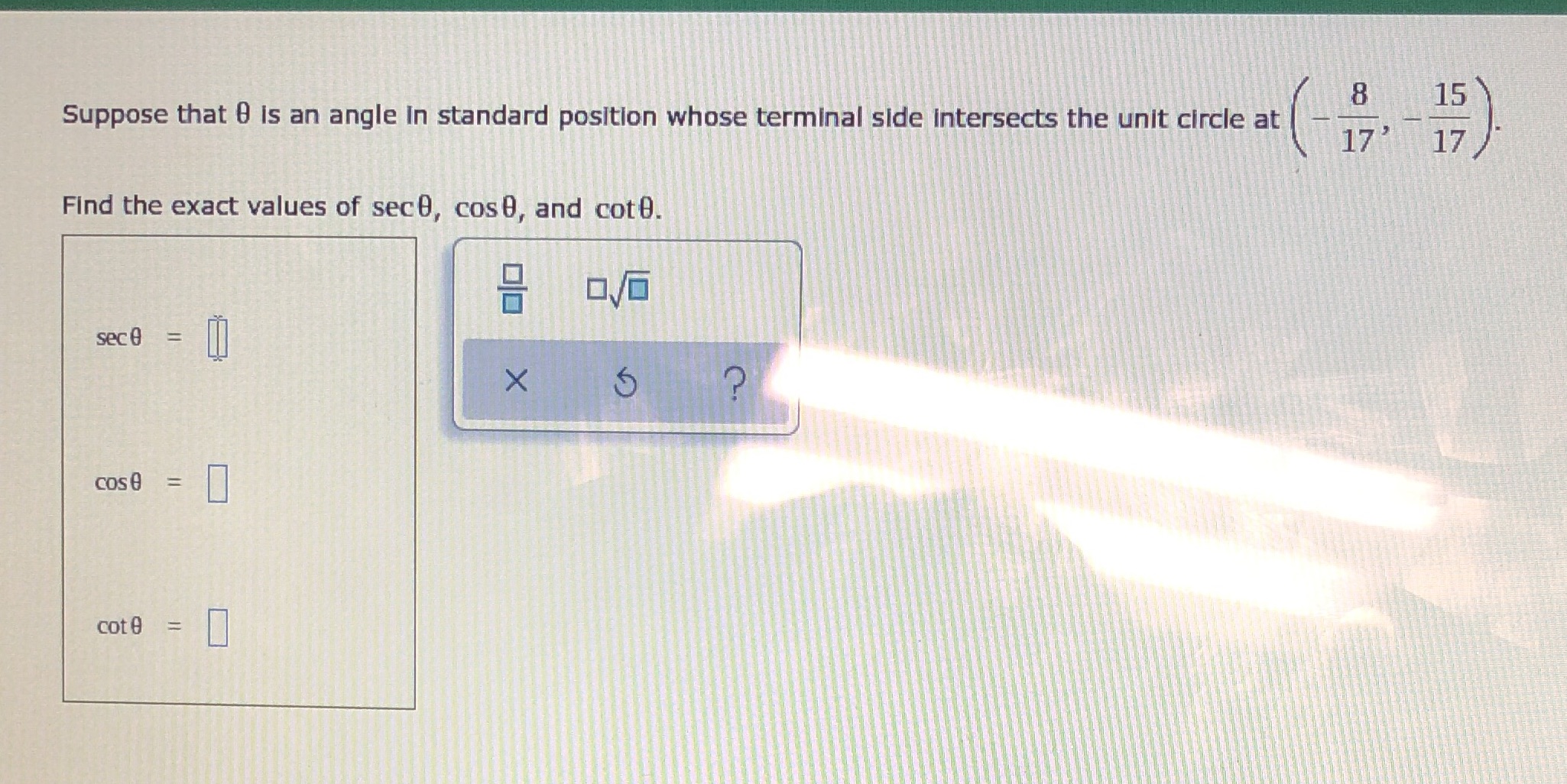 8 15 Suppose that 0 is an angle In standard