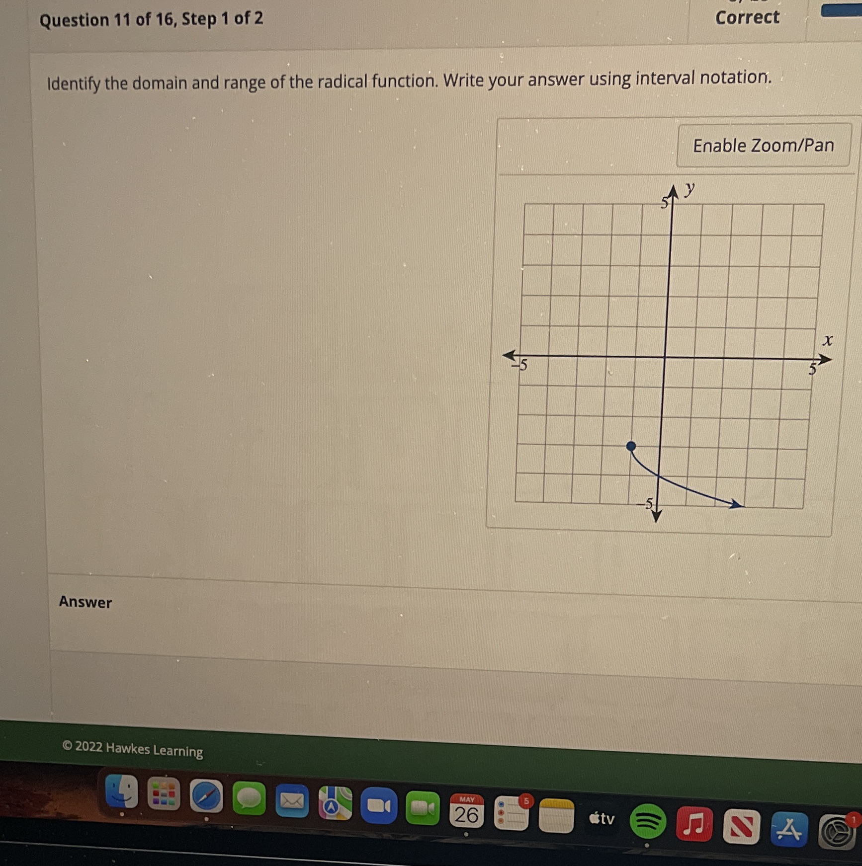 Correct Question 11 of 16, Step 1 of 2 Identify