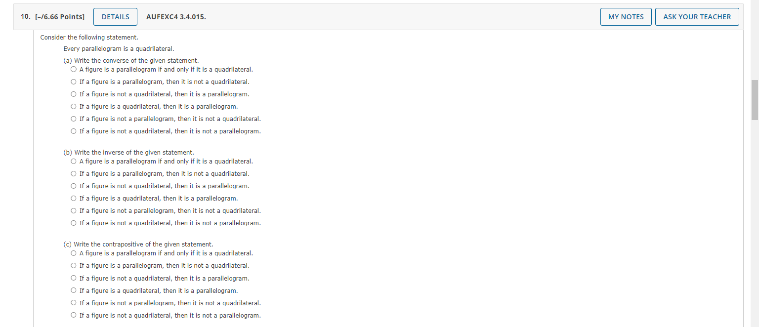 10. [-/6.66 Points] DETAILS AUFEXC4 3.4.015. MY