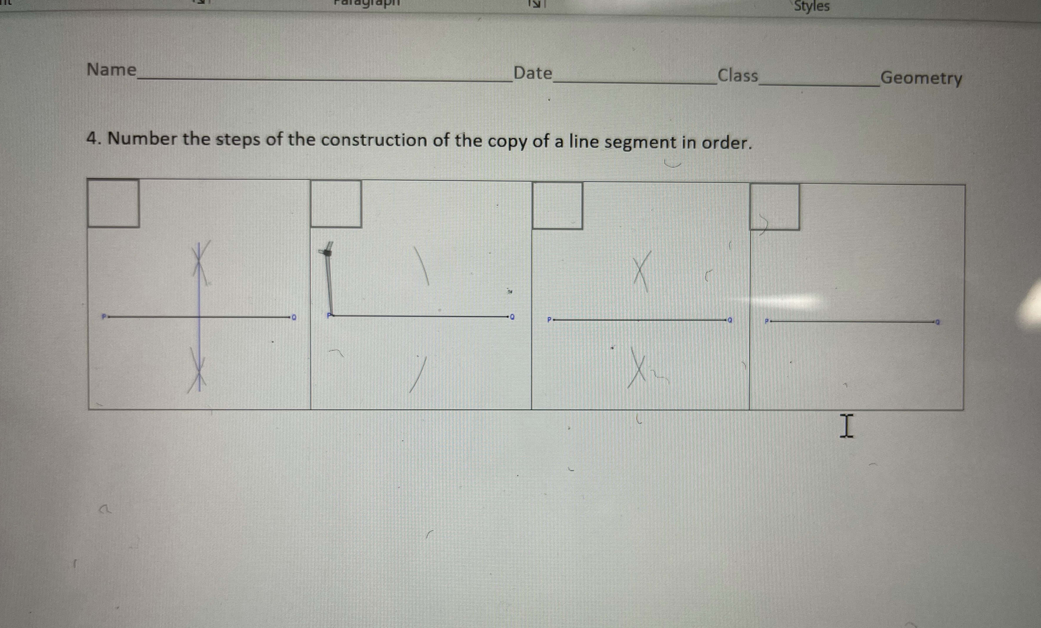 Styles Name Date Class Geometry 4. Number the