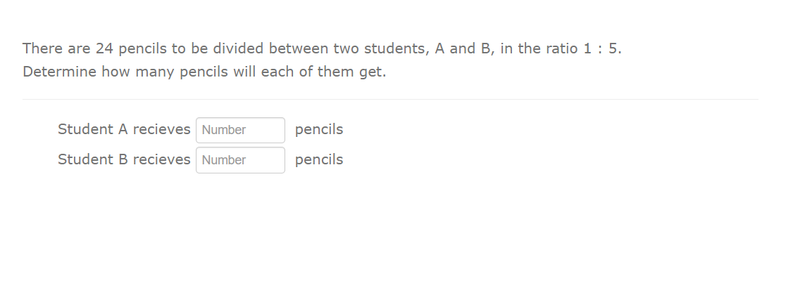 There are 24 pencils to be divided between two