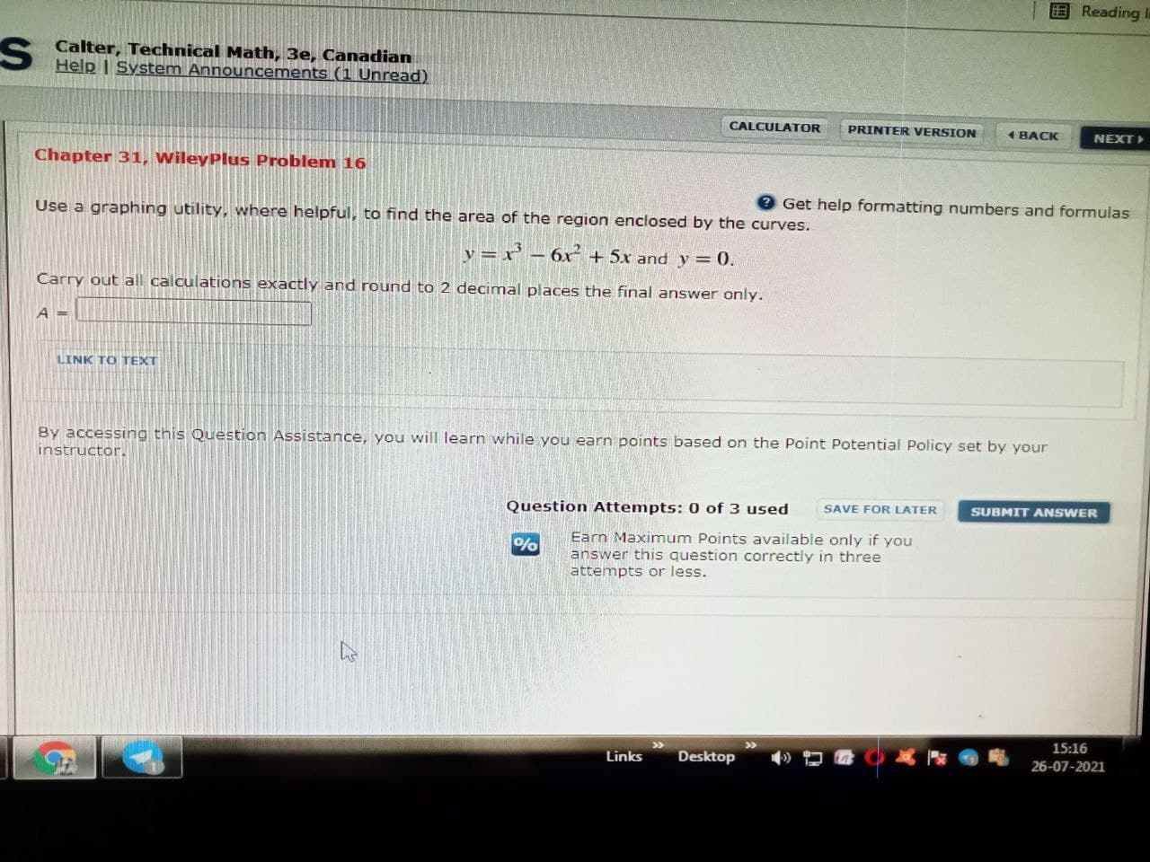 Reading S Calter, Technical Math, 3e, Canadian