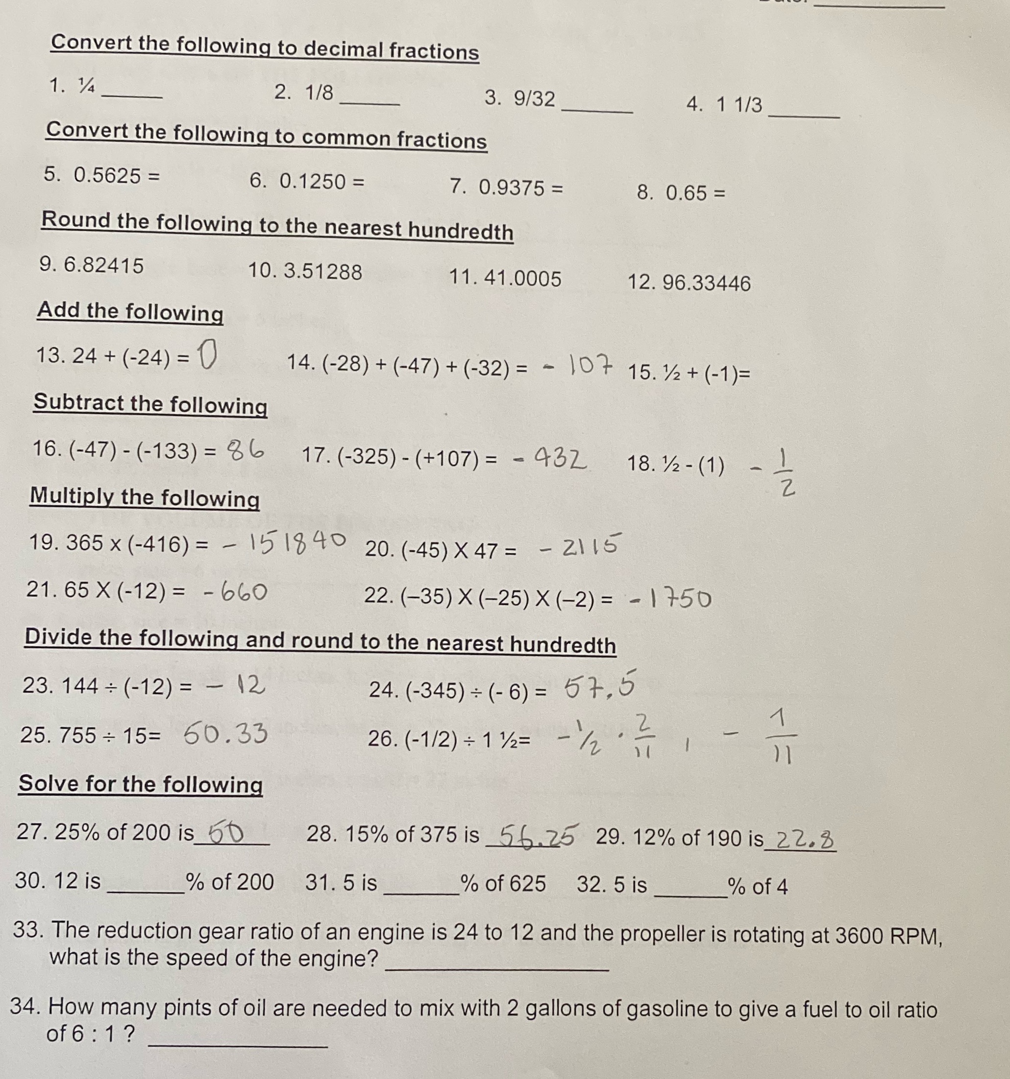 Convert the following to decimal fractions 1. 1A