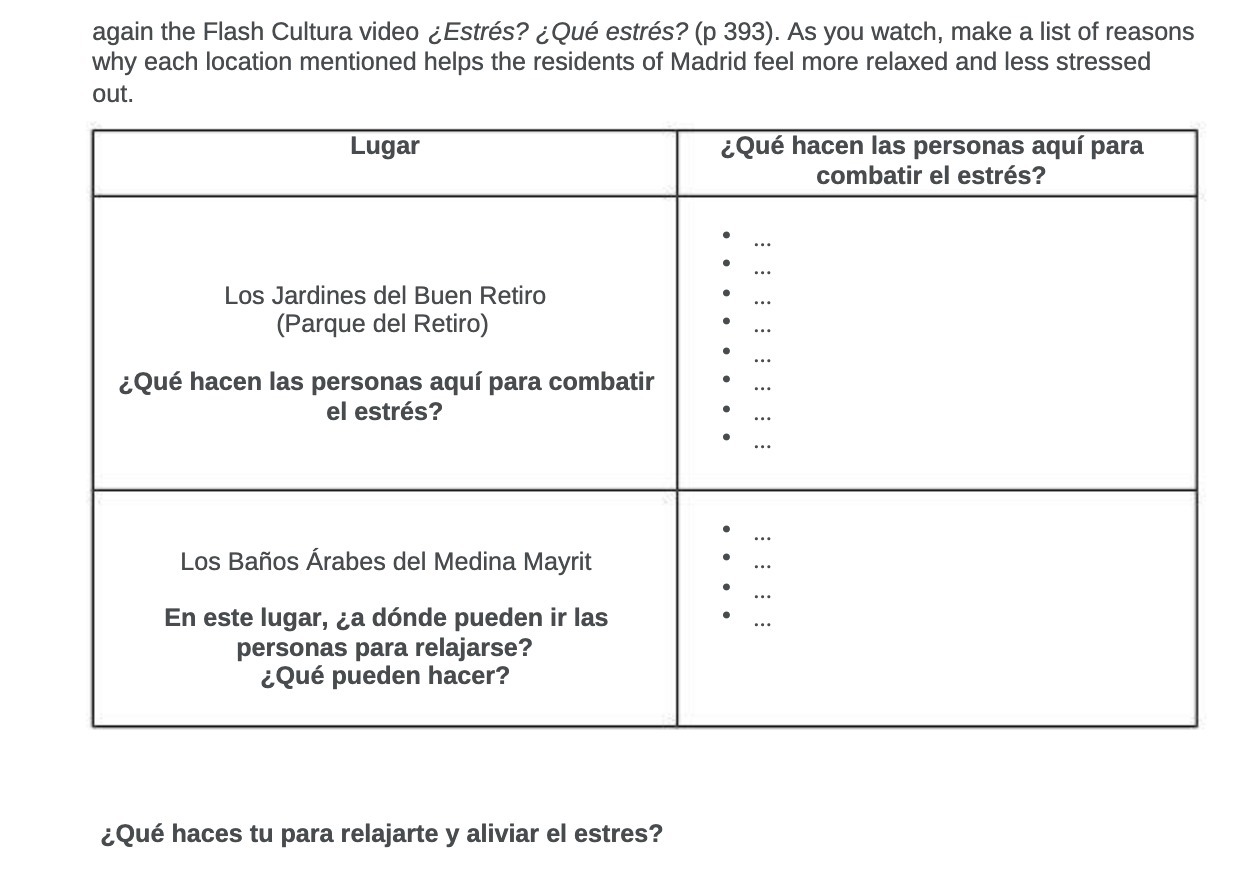 again the Flash Cultura video & Estres? < Que