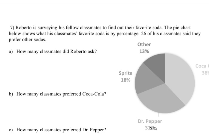 7) Roberto is surveying his fellow classmates to
