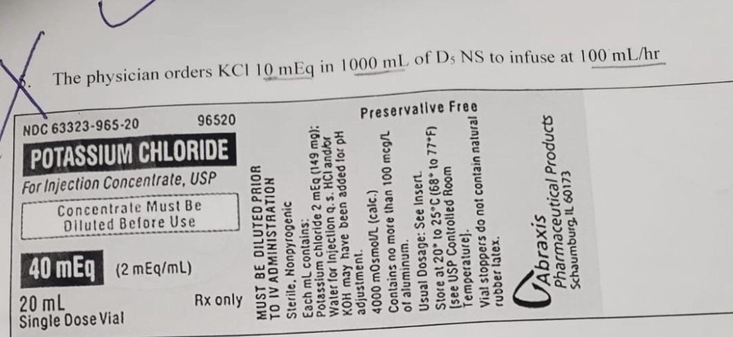 20 mL 40 mEq Single Dose Vial NDC 63323-965-20