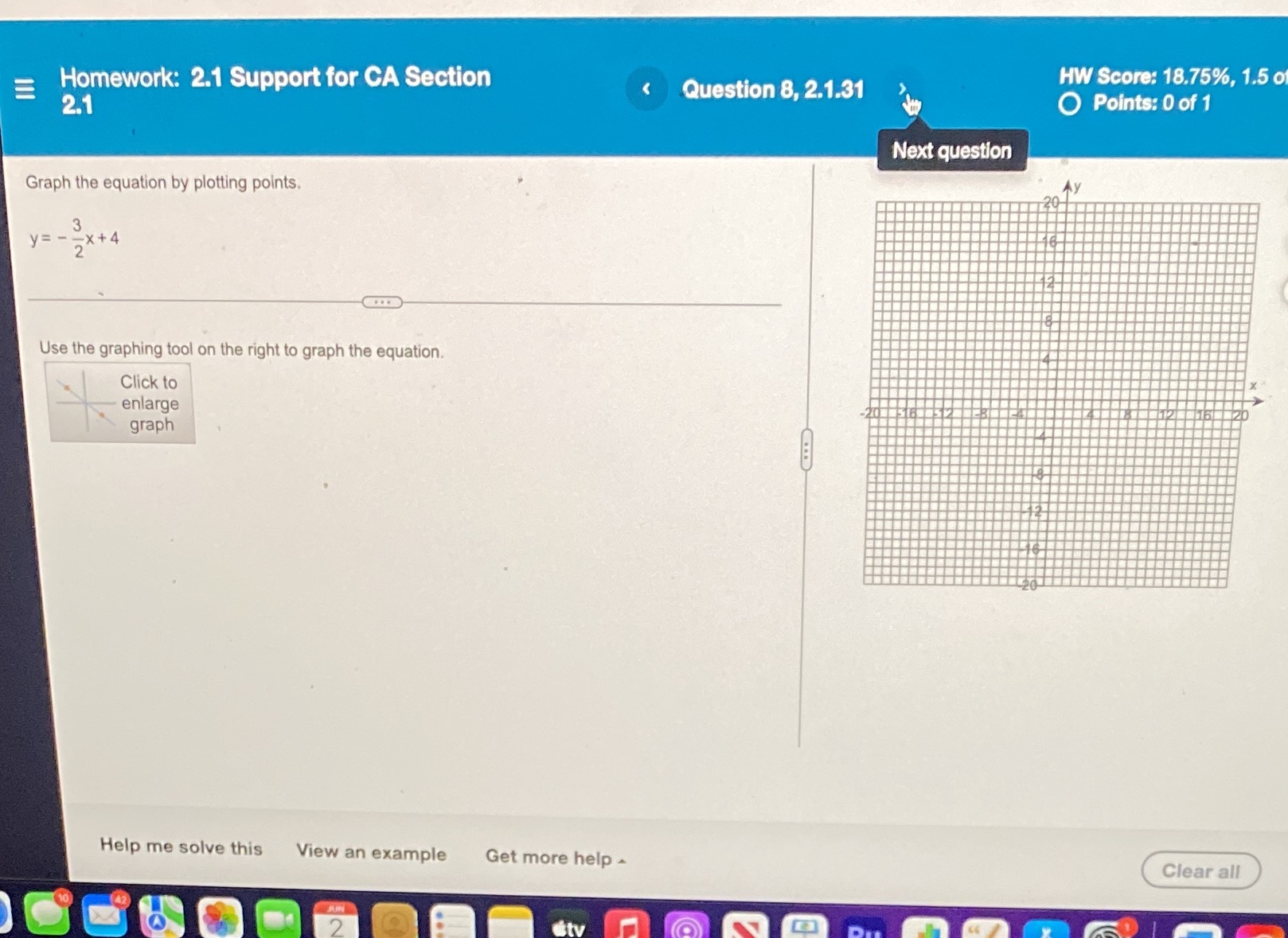 < HW Score: 18.75%, 1.5 of E Homework: 2.1