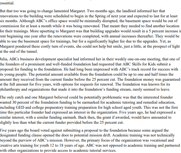 You are the consultantscheduled to lead the ABC