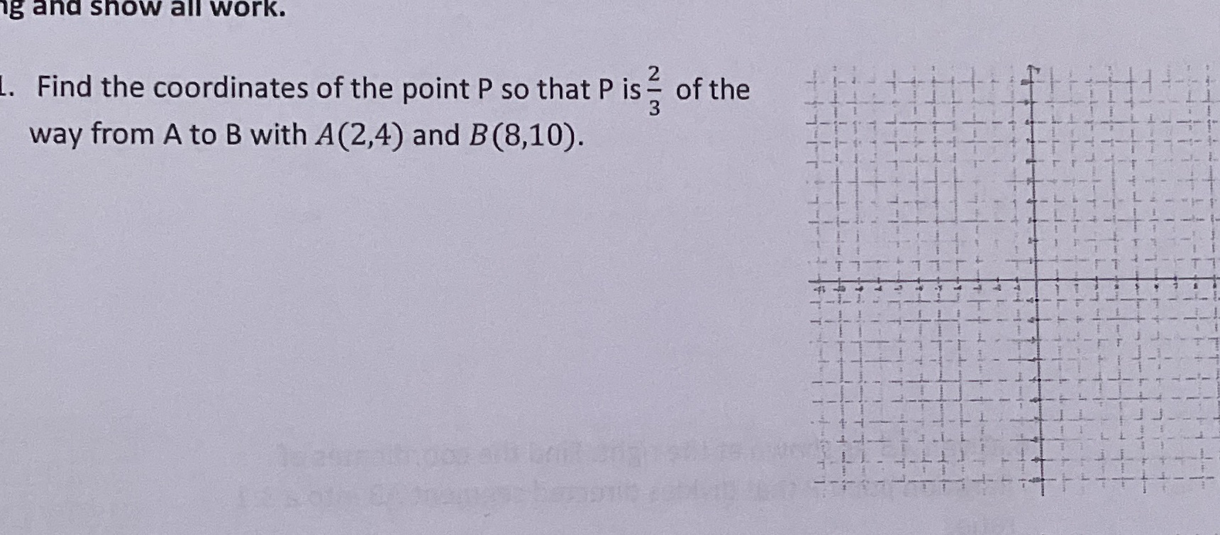 ig and show all work. Find the coordinates of the