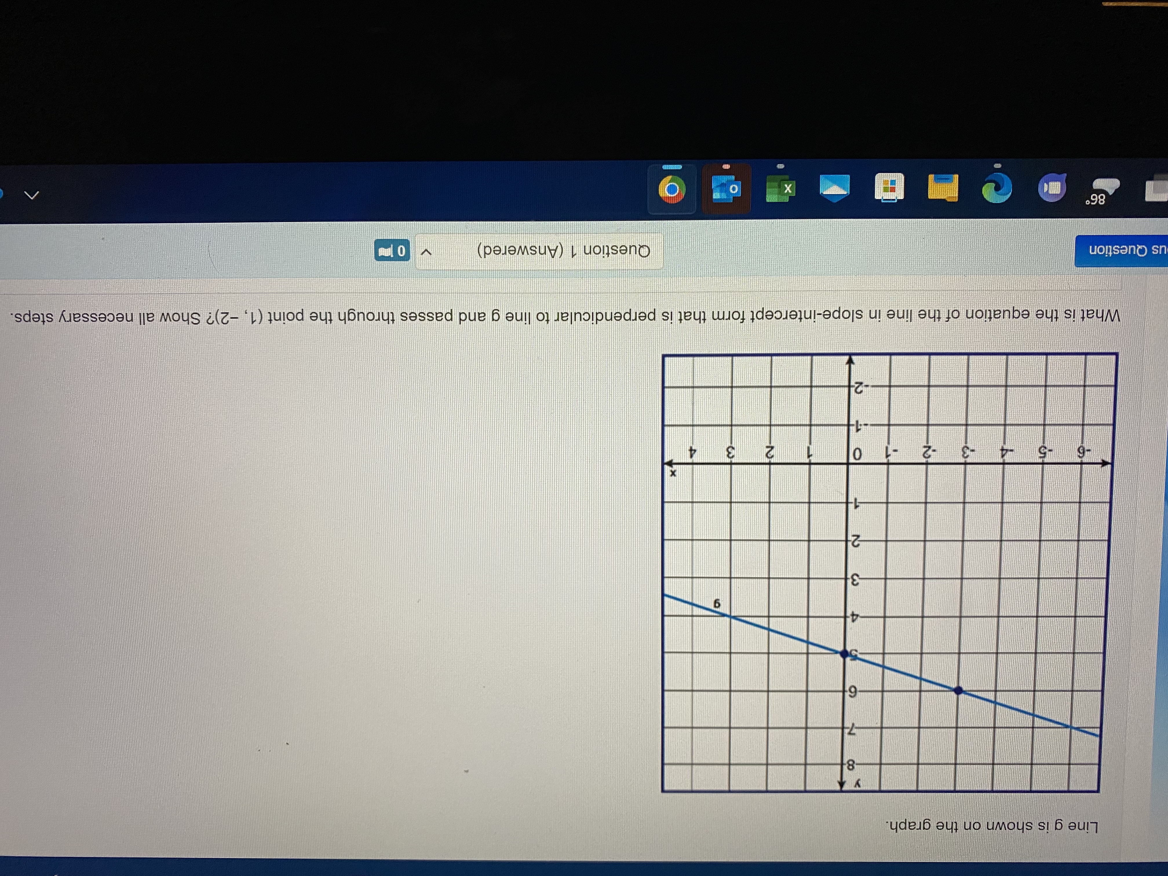 Line g is shown on the graph Line g is shown on