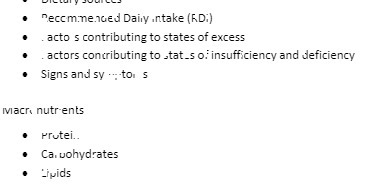 Recommended Daily intake (RD]) . acto s