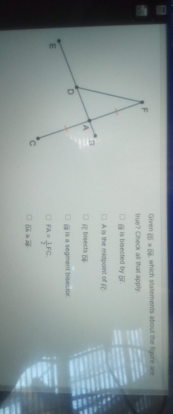 what is the answer Given ED a DB, which