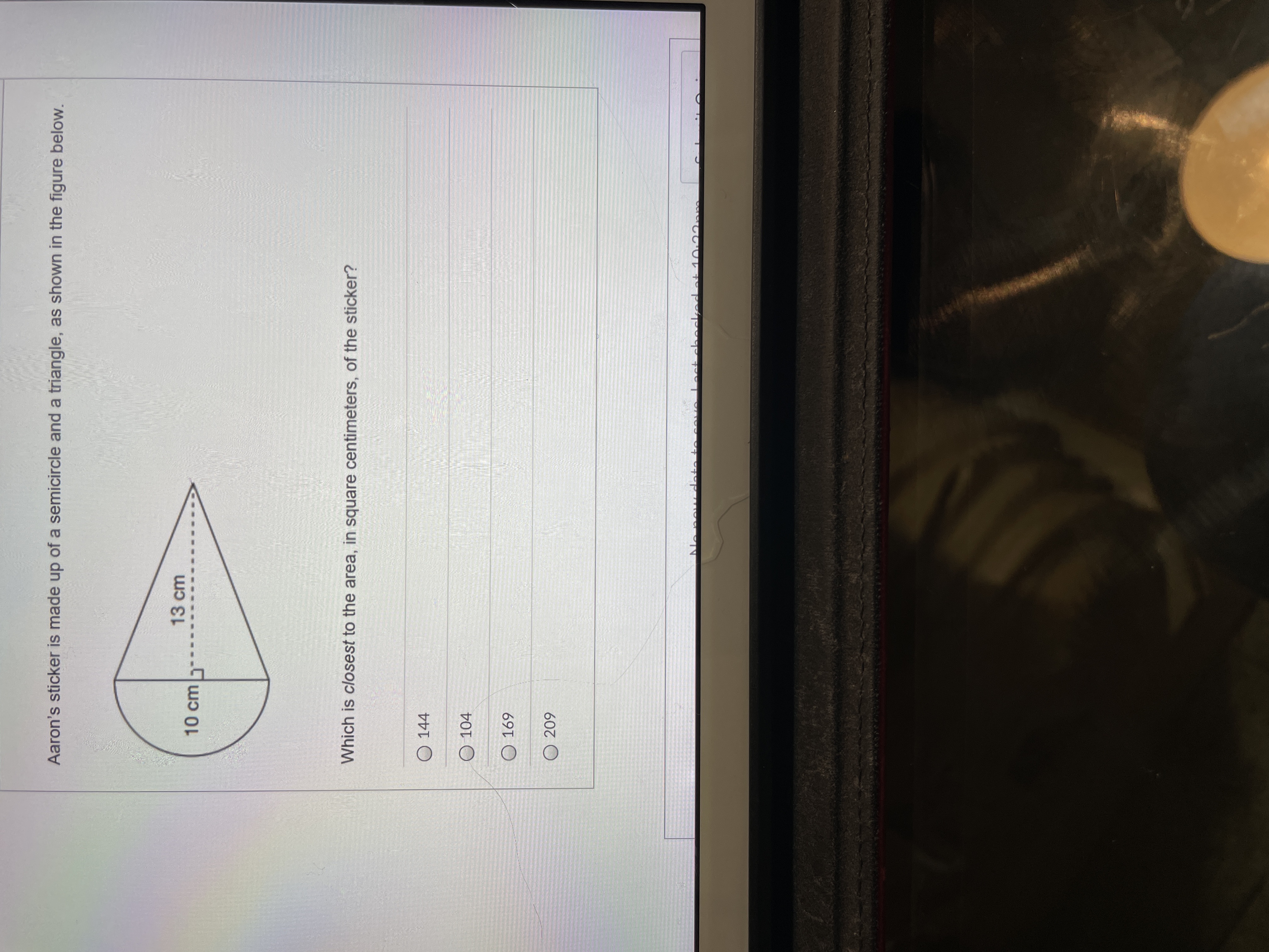 Aaron's sticker is made up of a semicircle