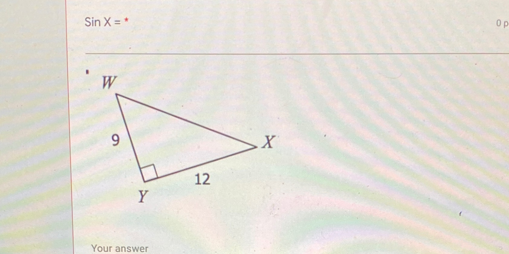 Use pythagorean to solve for missing side then