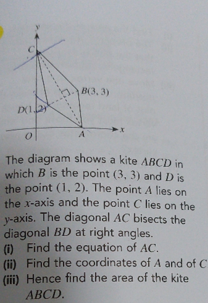 Need help with (i) thank you B(3, 3) D(1, 2) A